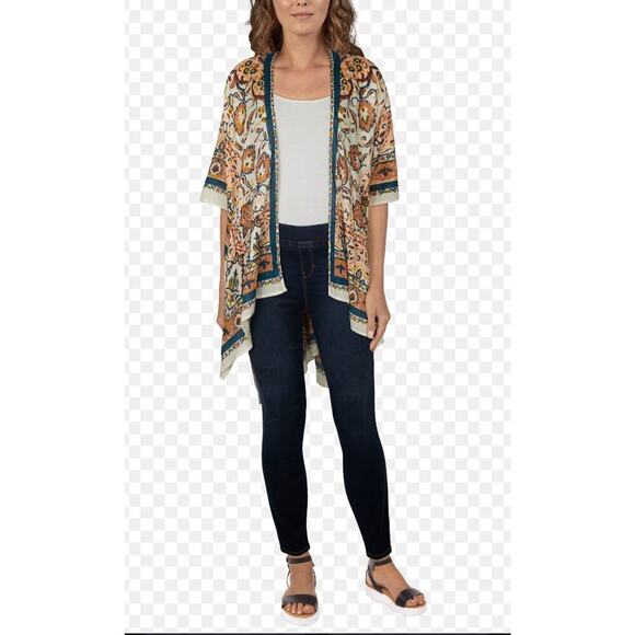 Natural Reflections Peasant Boho Tassel Top open front cardigan shawl - Picture 1 of 13